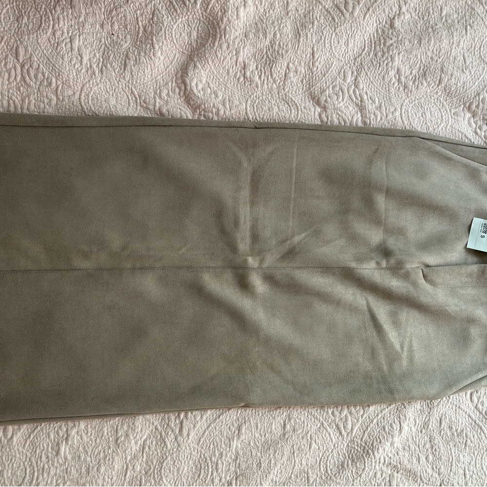 Women’s Tan Suede Midi Skirt